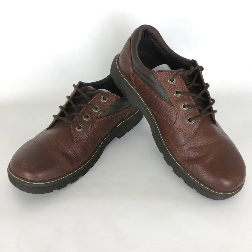 Dr. Doc Martens Shoes Slip Resistant Brown Leather Oxford Mens Sz 10